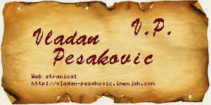 Vladan Pešaković vizit kartica